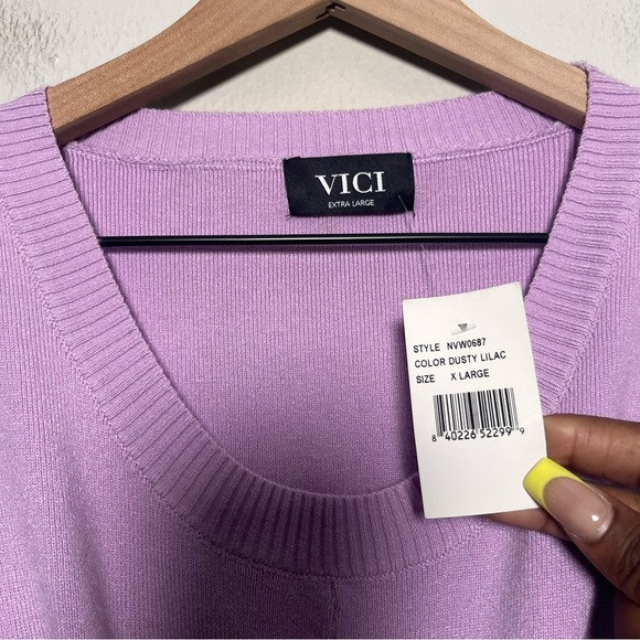 NEW Vici Women Midi Dress XL Lavender Purple Cutout Twist Open Back Brunch Date - Picture 5 of 12